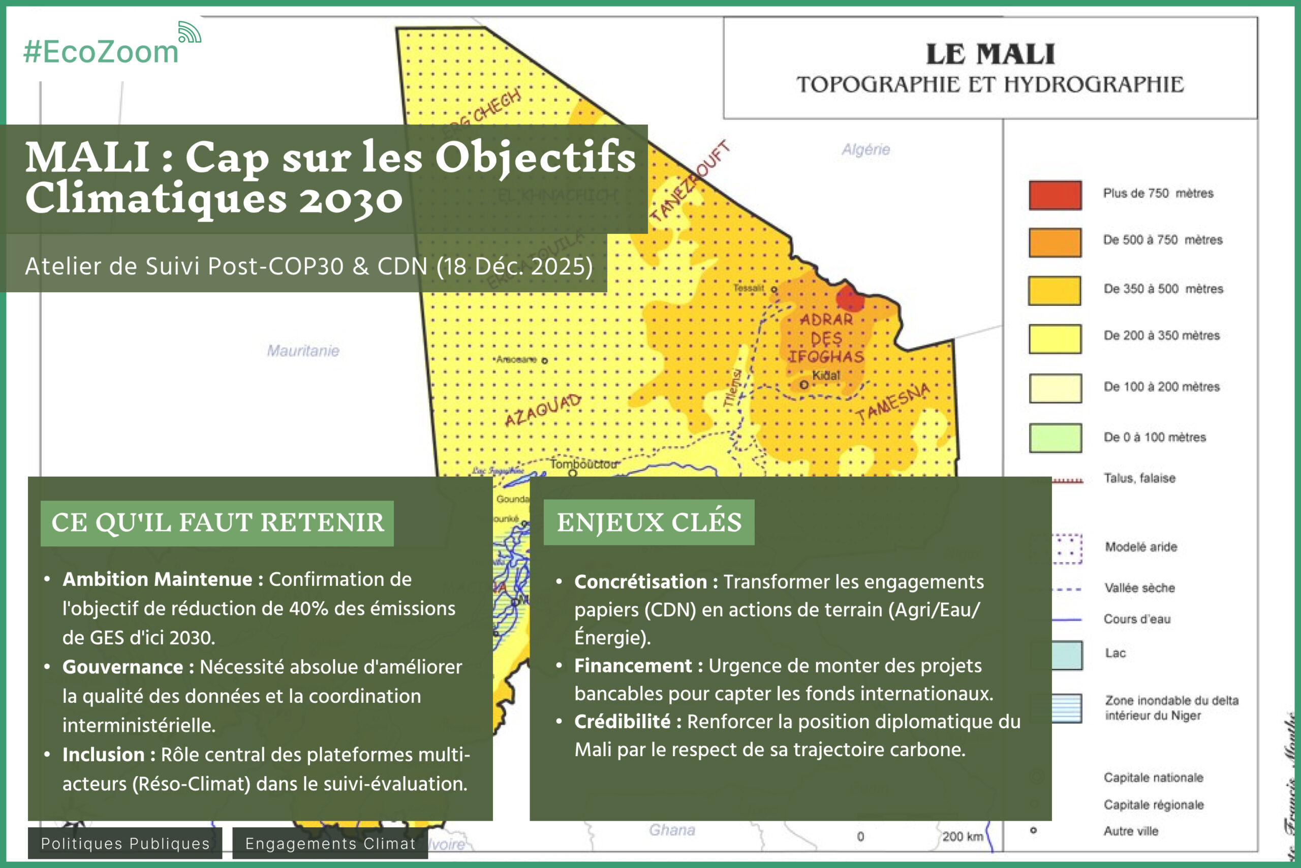 Climat : le Mali ajuste sa trajectoire pour atteindre ses objectifs